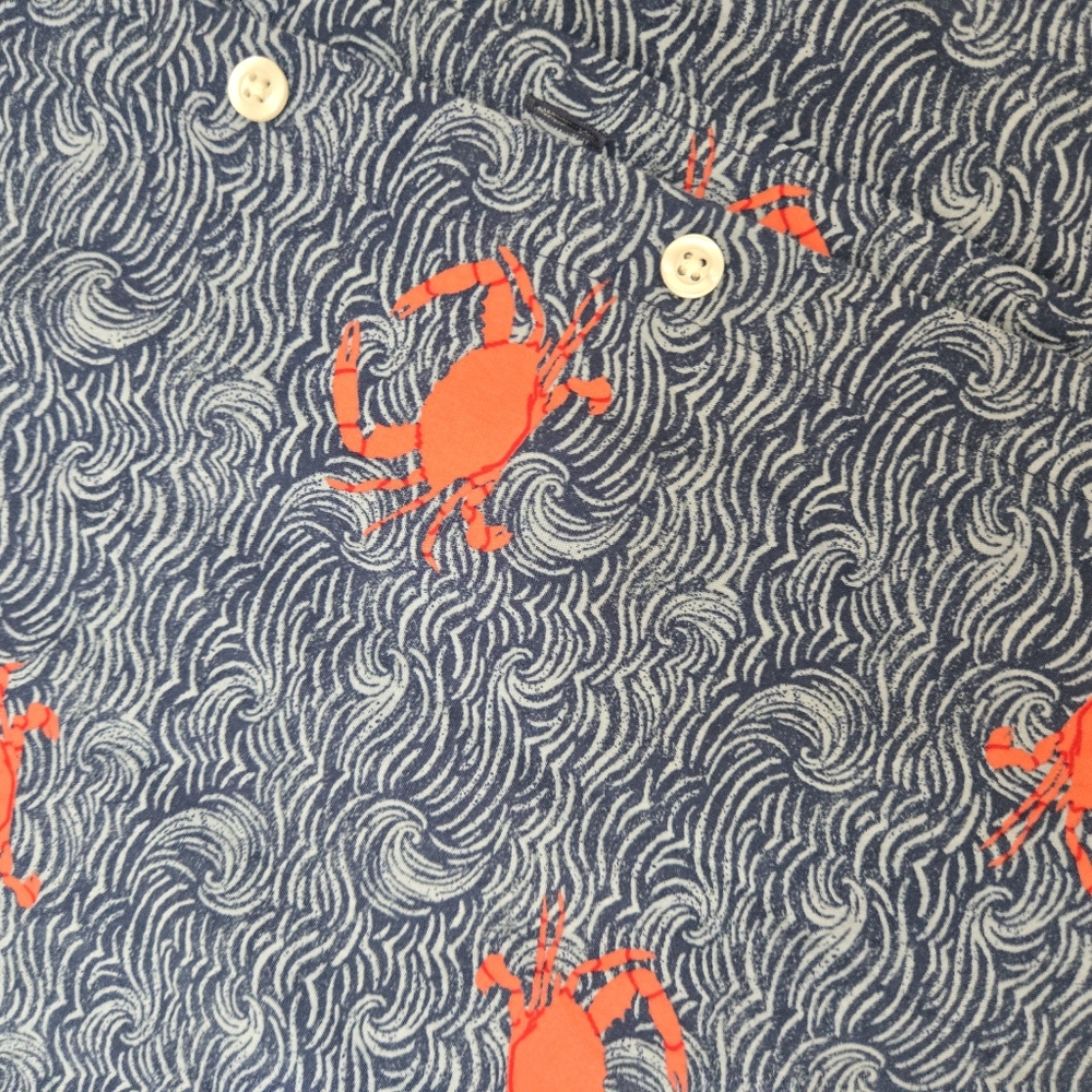 Blue and Red Crab Print Shirt XXL Old Navy - Picture 2 of 3